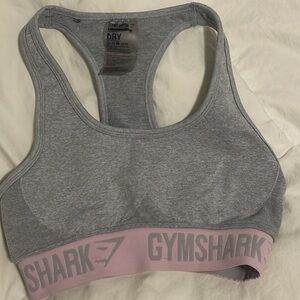 Gymshark Gray Sports Bra with Pink Band